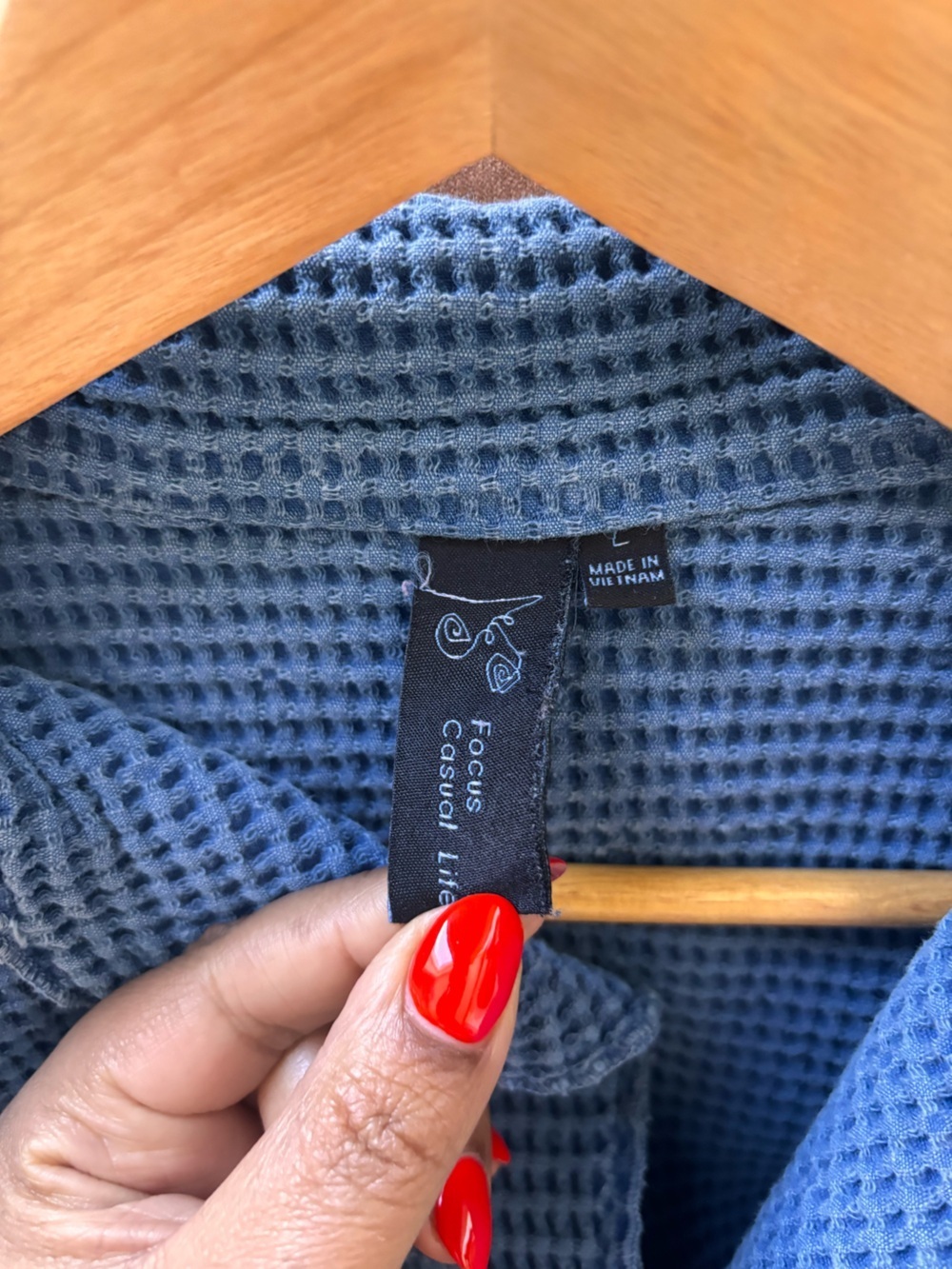 WAFFLE BUTTON JACKET | size large - Picture 6 of 6